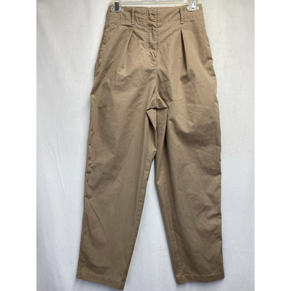 Aritzia Wilfred Free High Waisted Pleated Barrel Leg Pants Women Size 0 Beige